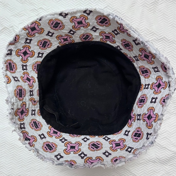 Maje Printed Cotton Bob Bucket Hat Womens One Size Retro - Picture 4 of 7